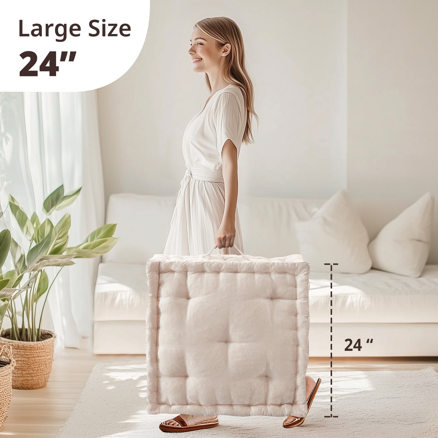 Intelligent Design Poly Chenille Square Floor Pillow Cushion