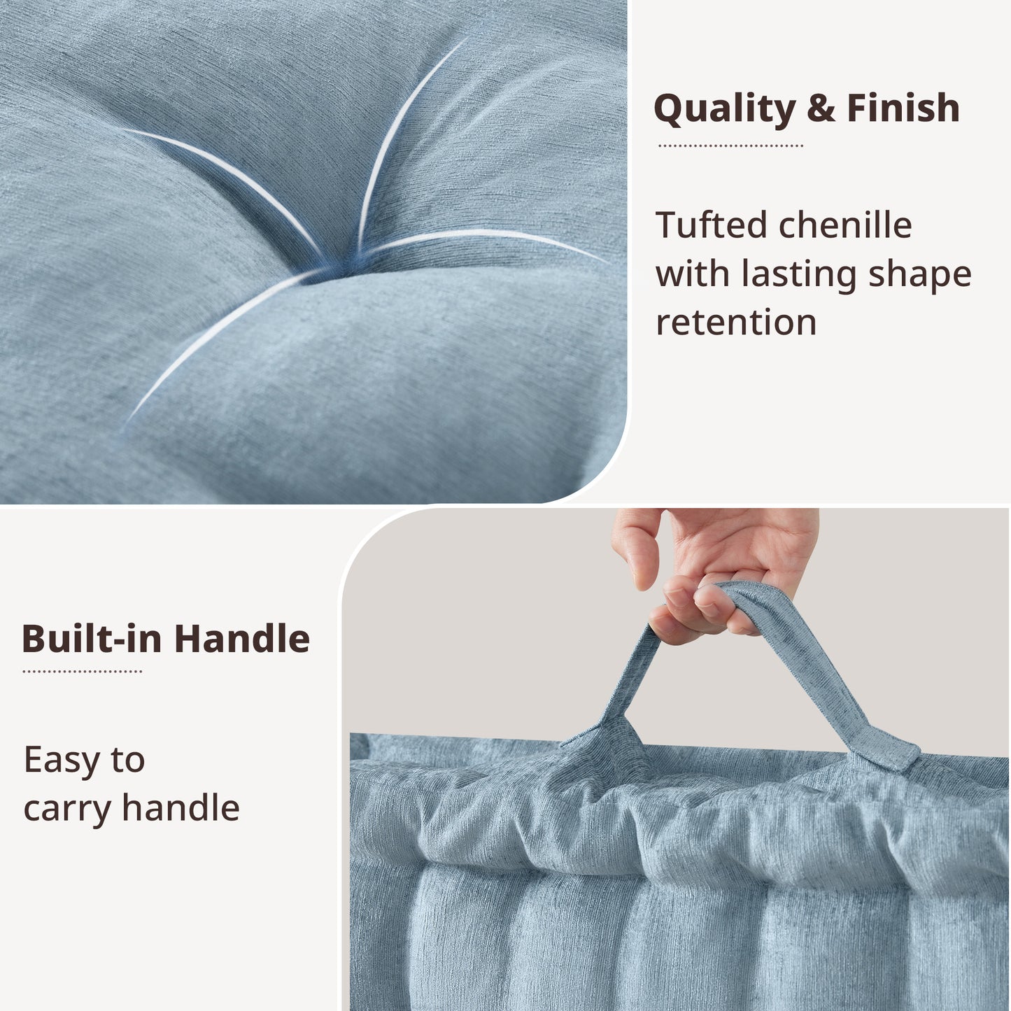 Intelligent Design Poly Chenille Square Floor Pillow Cushion