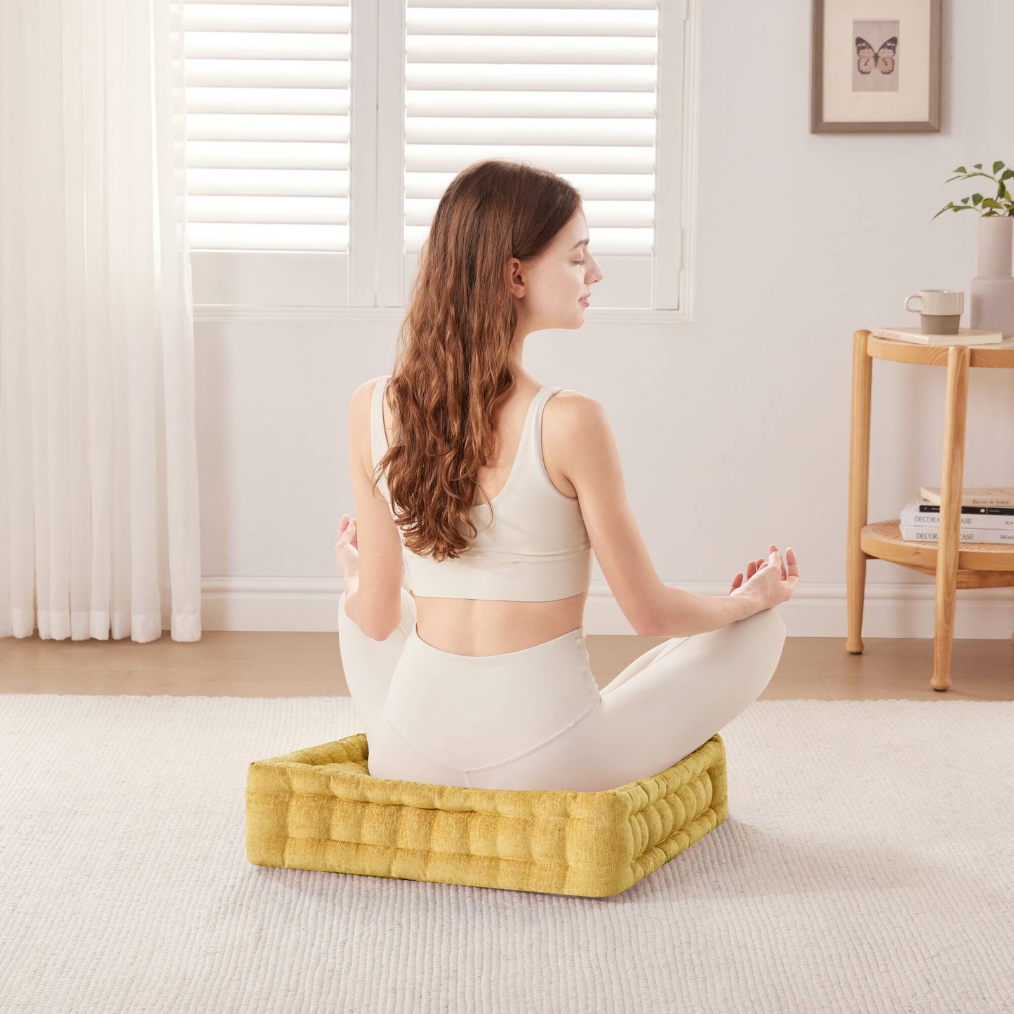 Intelligent Design Poly Chenille Square Floor Pillow Cushion