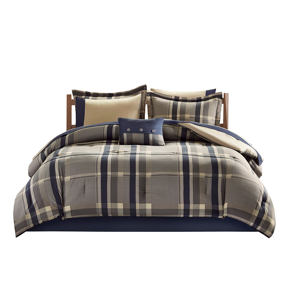 Intelligent Design Plaid Comforter Set with Bed Sheets