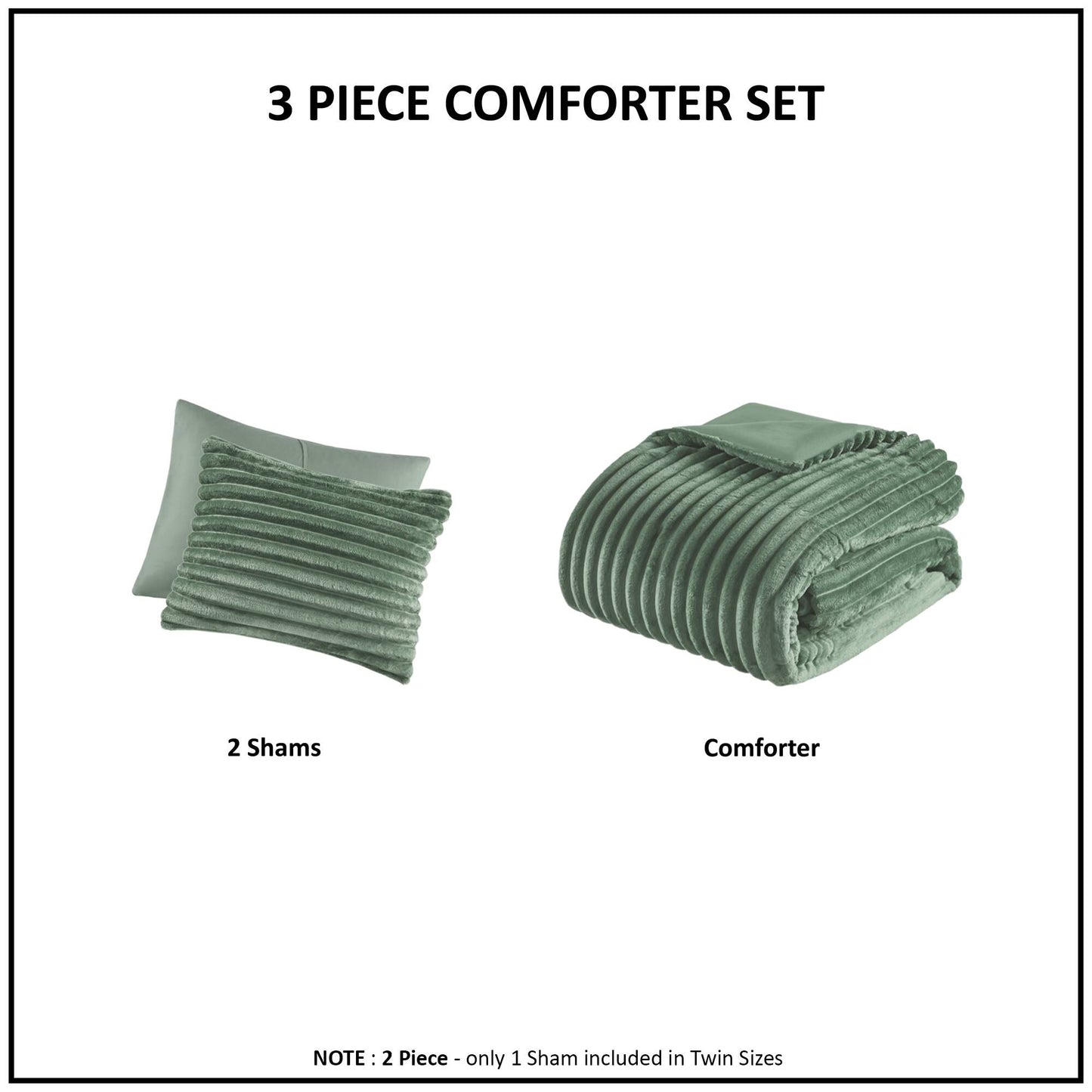 Intelligent Design 3 Piece Corded Plush Comforter Set