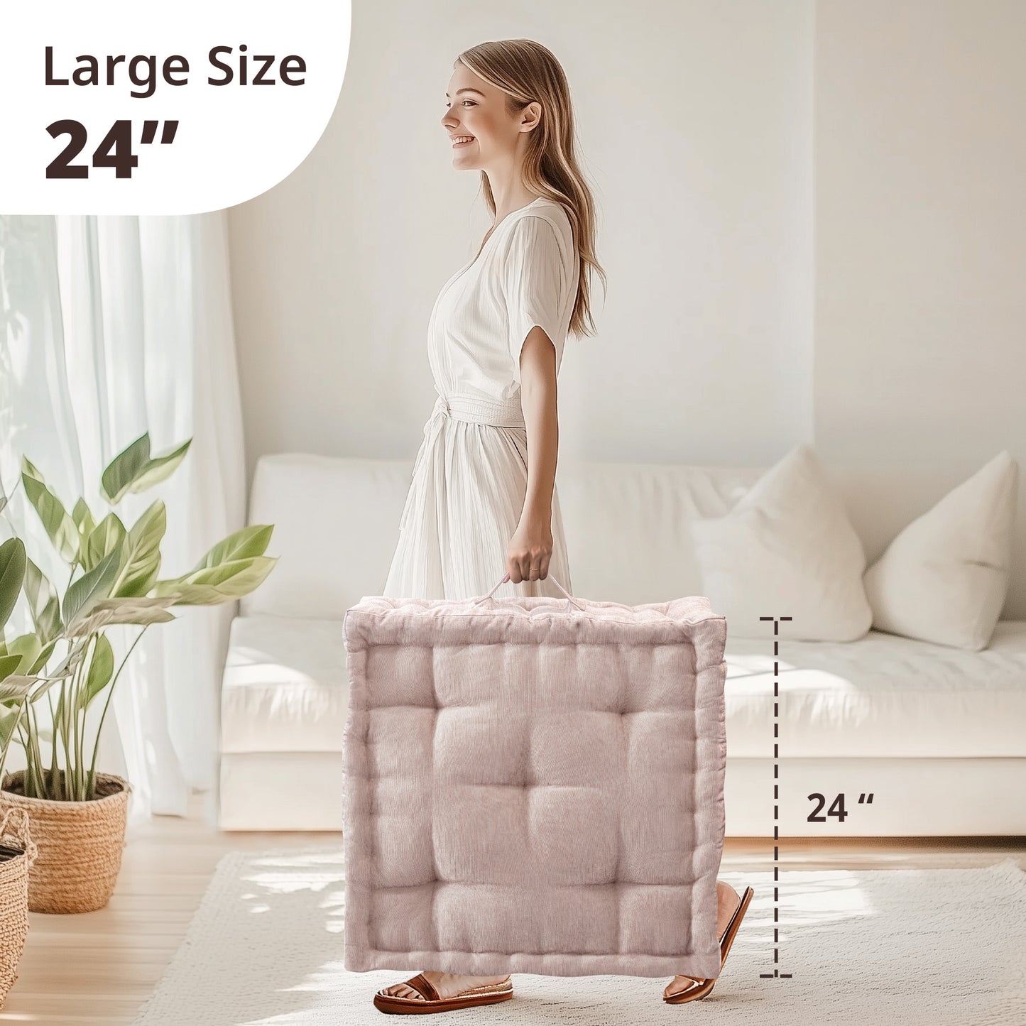 Intelligent Design Poly Chenille Square Floor Pillow Cushion