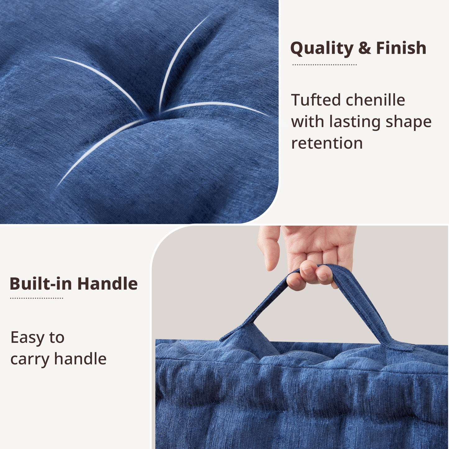 Intelligent Design Poly Chenille Square Floor Pillow Cushion