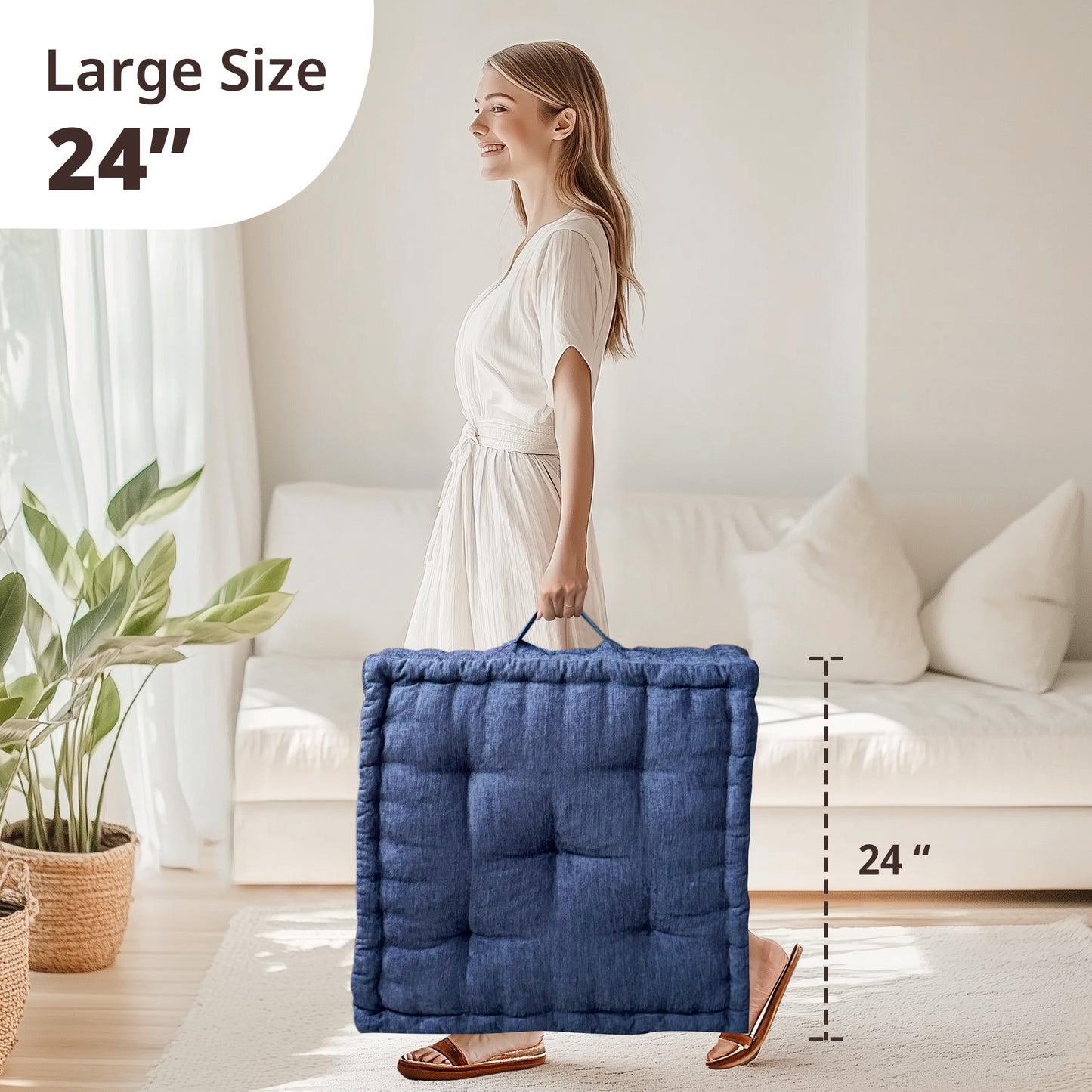 Intelligent Design Poly Chenille Square Floor Pillow Cushion