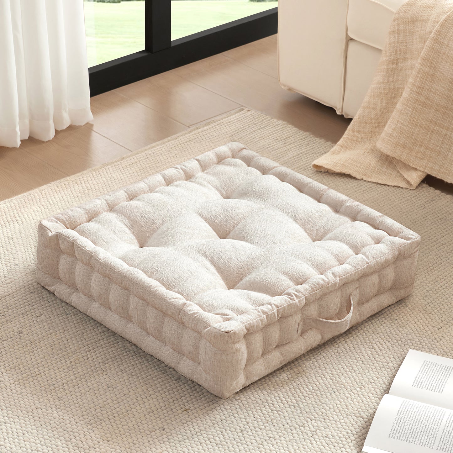 Intelligent Design Poly Chenille Square Floor Pillow Cushion