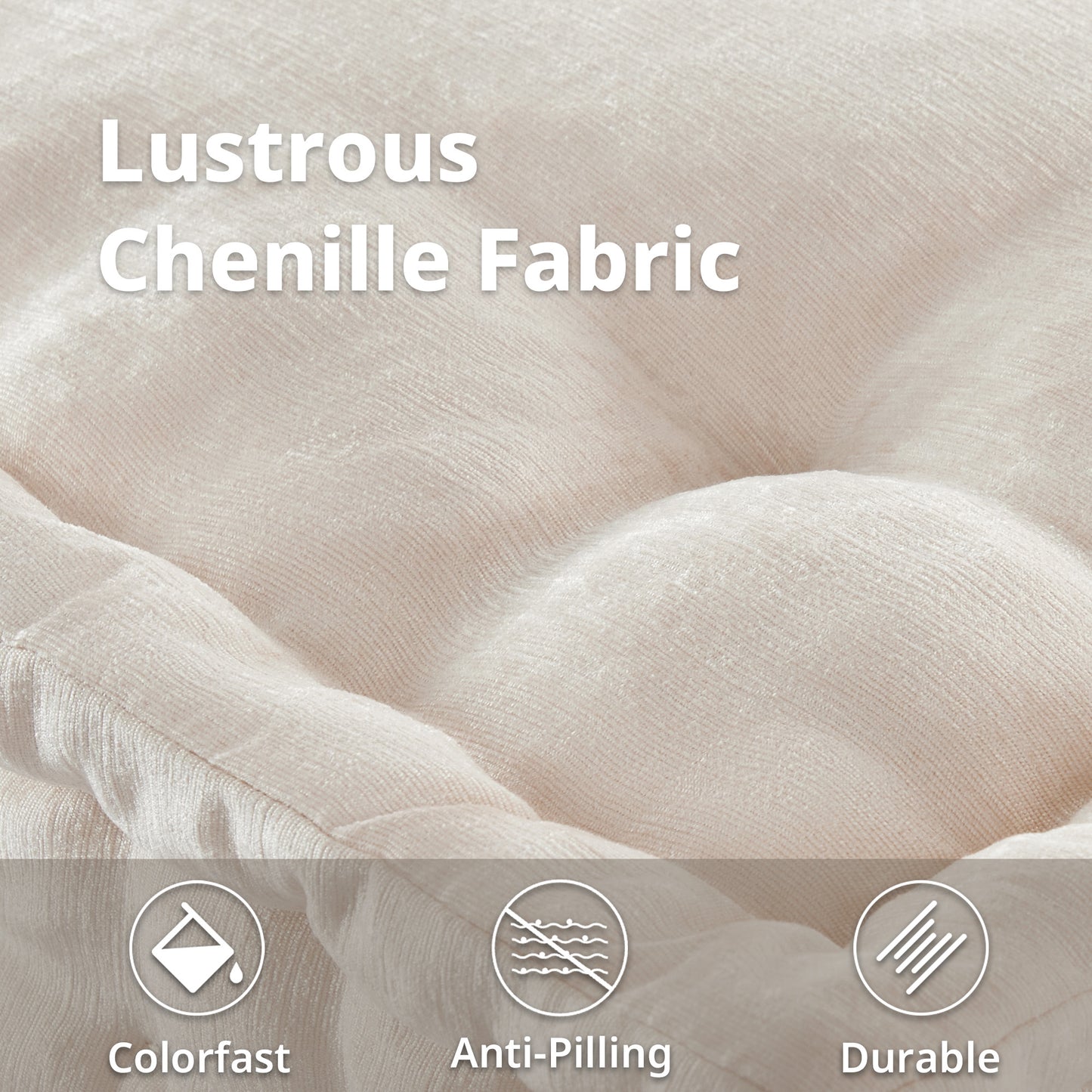 Intelligent Design Poly Chenille Square Floor Pillow Cushion