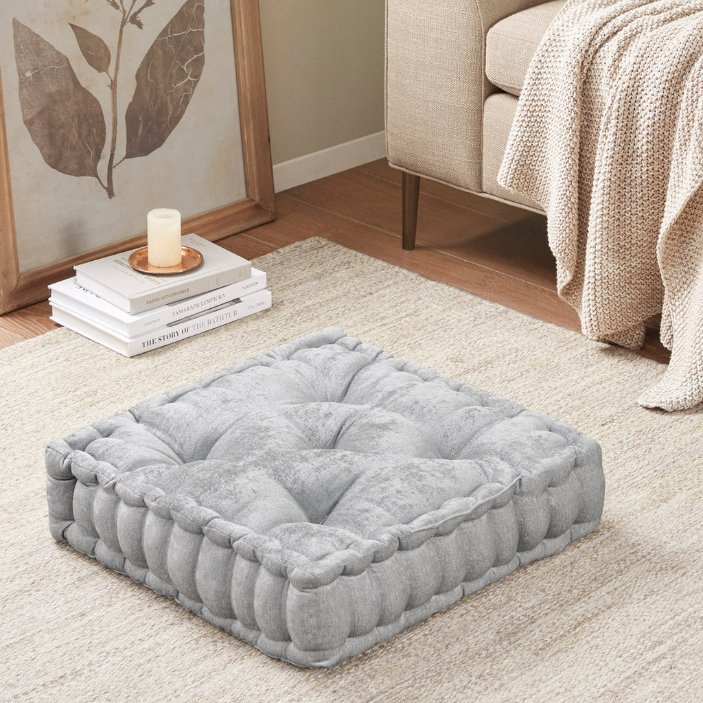 Intelligent Design Poly Chenille Square Floor Pillow Cushion