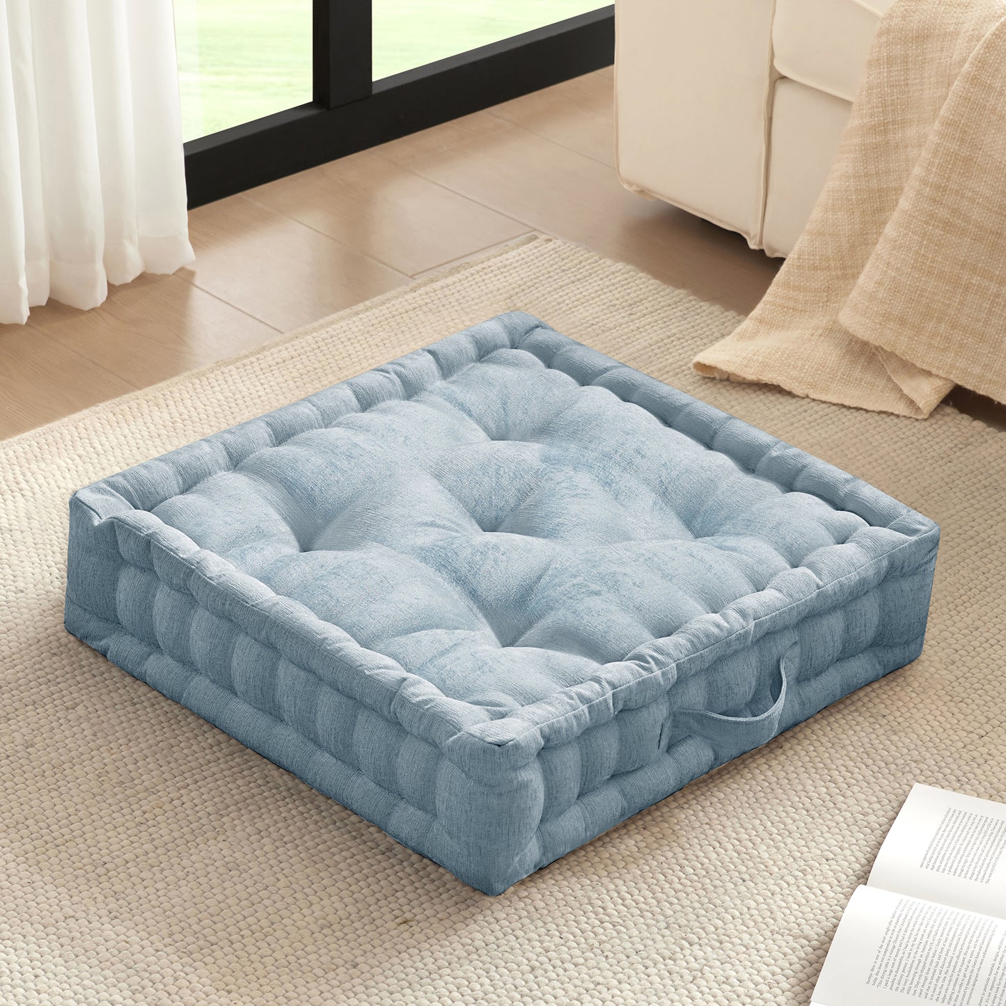Intelligent Design Poly Chenille Square Floor Pillow Cushion