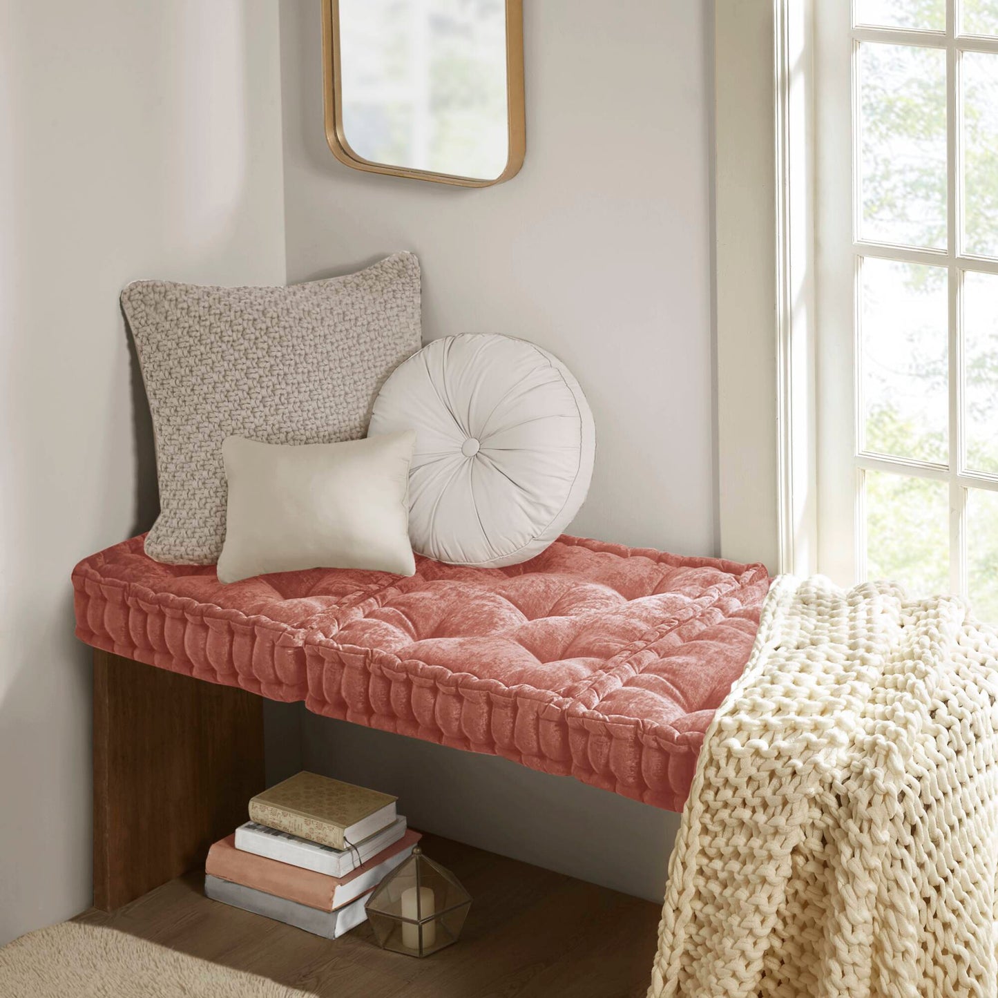 Intelligent Design Poly Chenille Square Floor Pillow Cushion