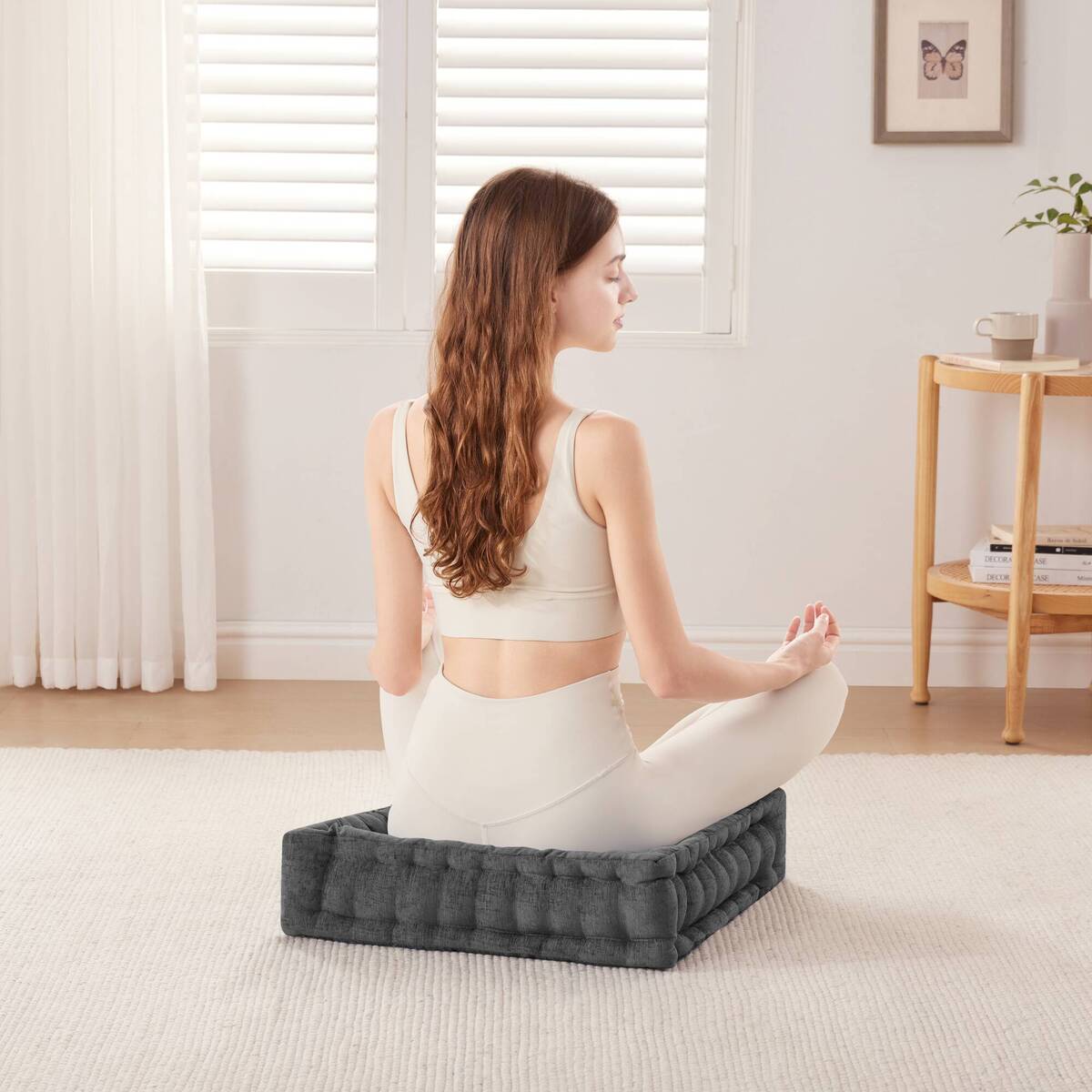 Intelligent Design Poly Chenille Square Floor Pillow Cushion