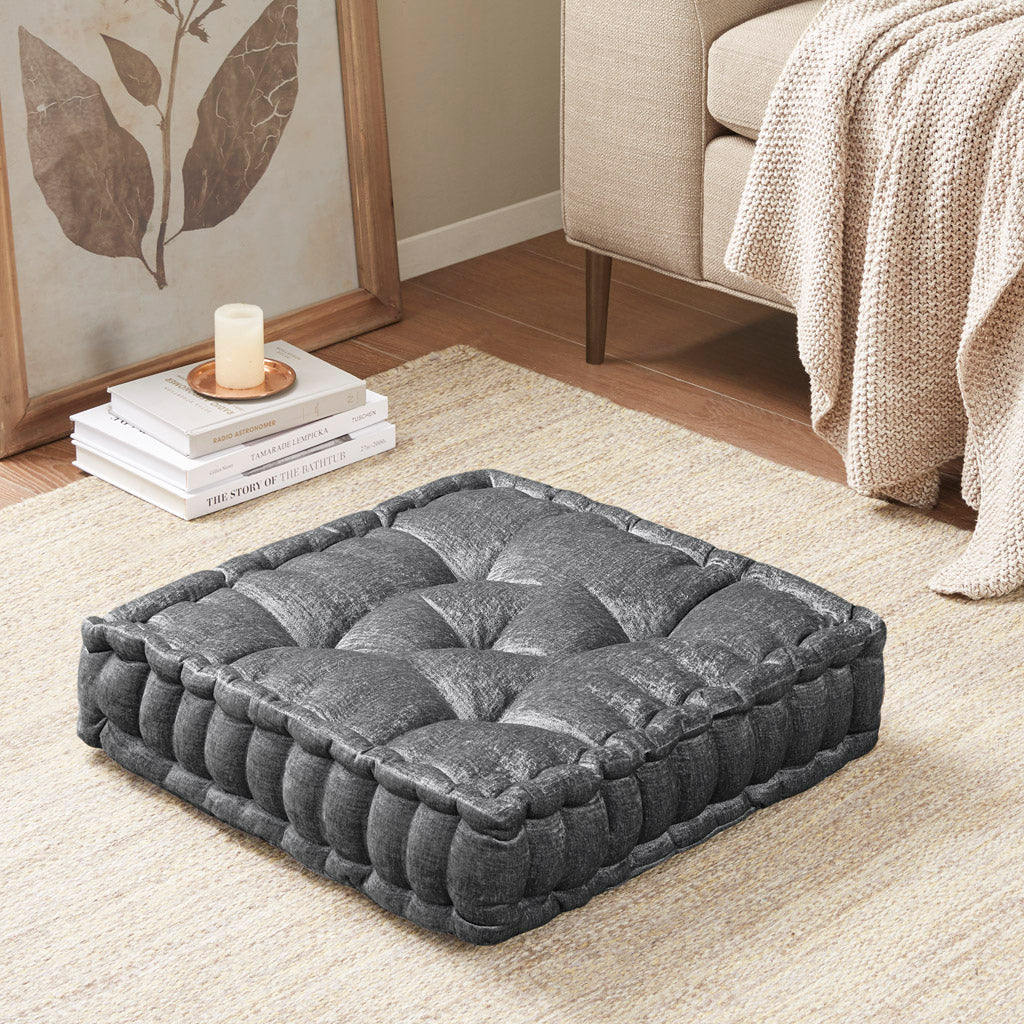 Intelligent Design Poly Chenille Square Floor Pillow Cushion
