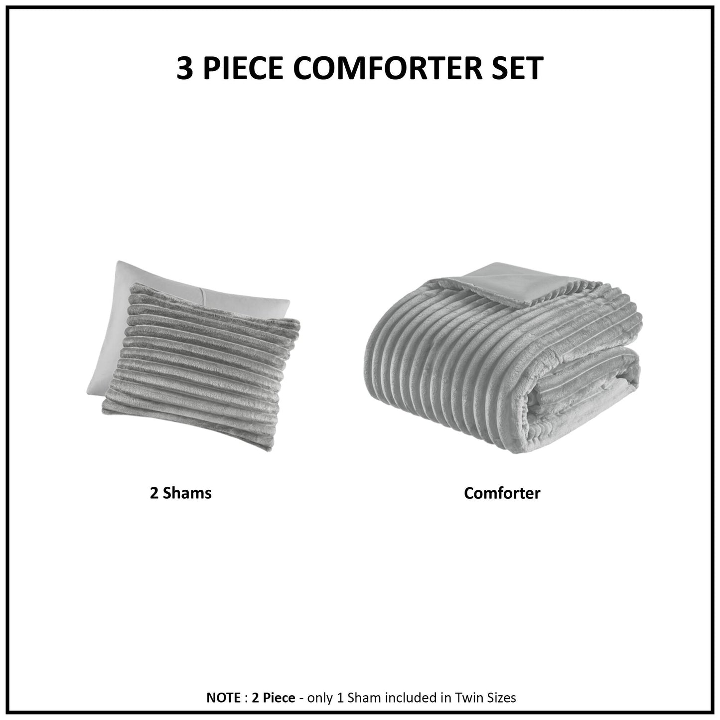 Intelligent Design 3 Piece Corded Plush Comforter Set