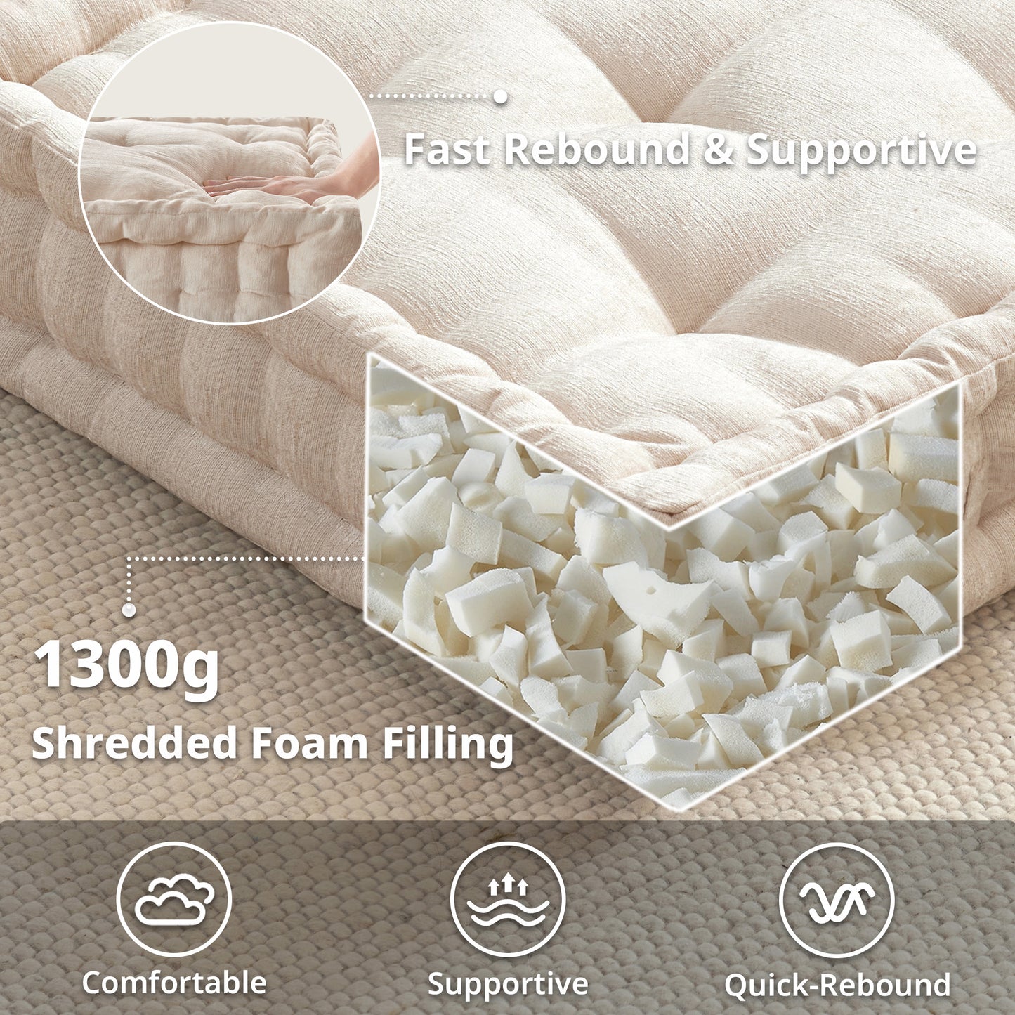 Intelligent Design Poly Chenille Square Floor Pillow Cushion