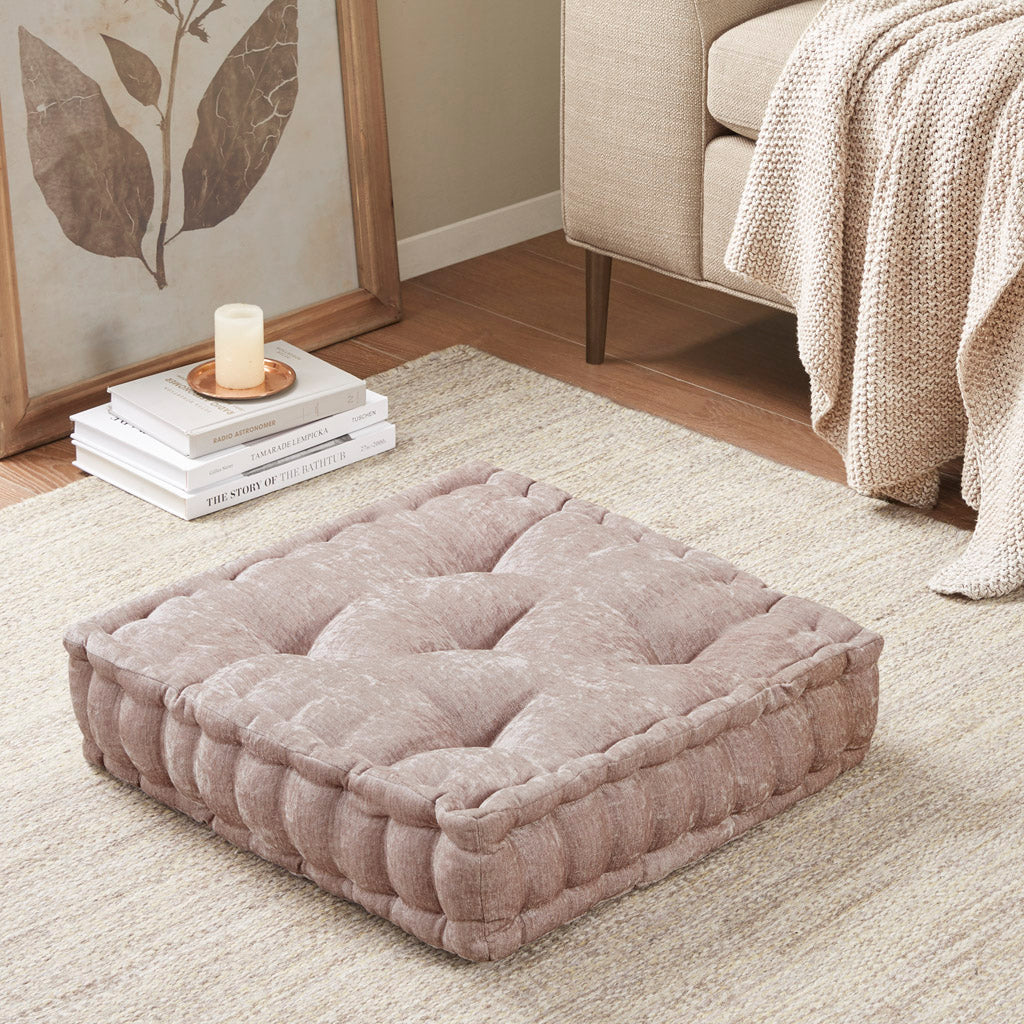 Intelligent Design Poly Chenille Square Floor Pillow Cushion