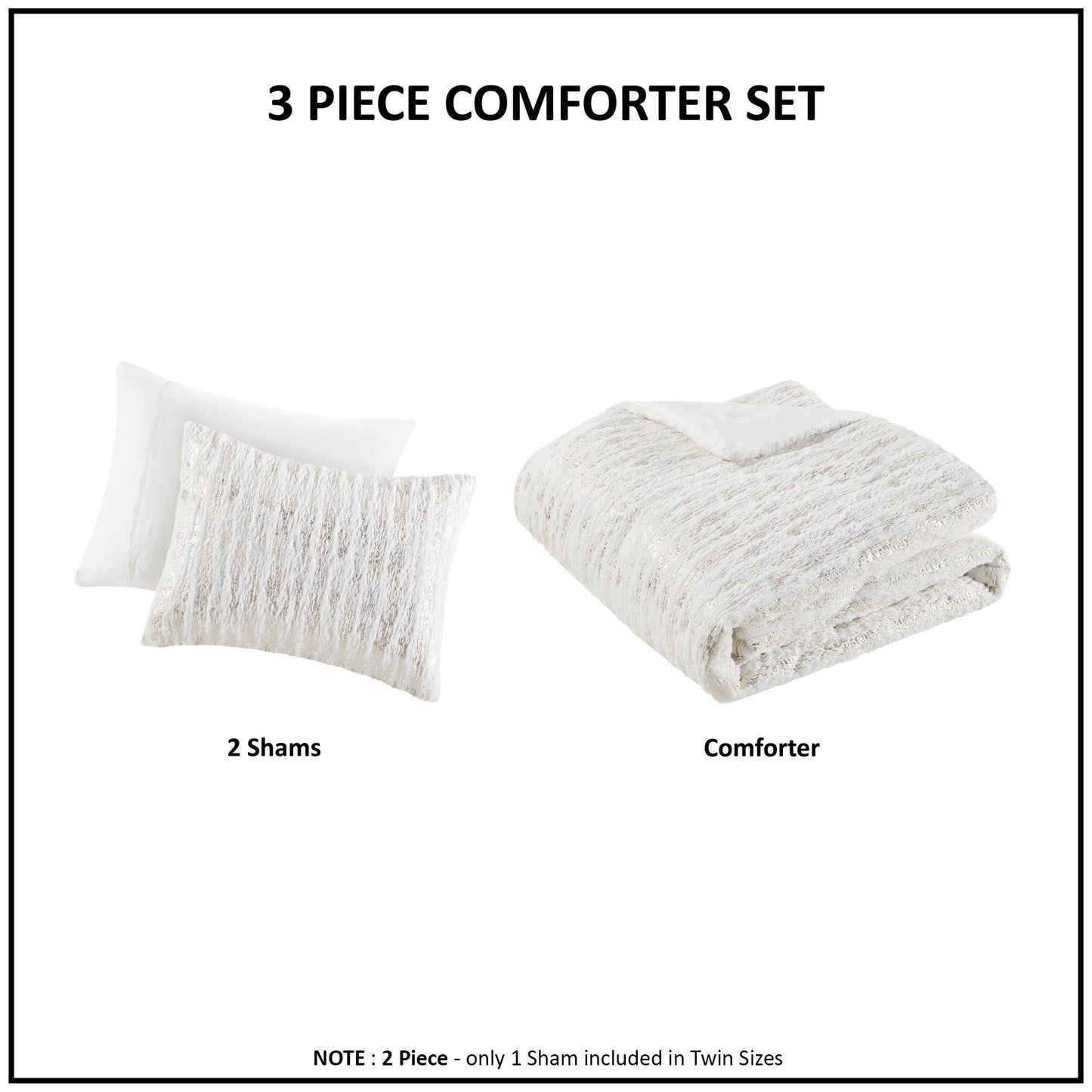 Intelligent Design Metallic Print Faux Fur Comforter Set