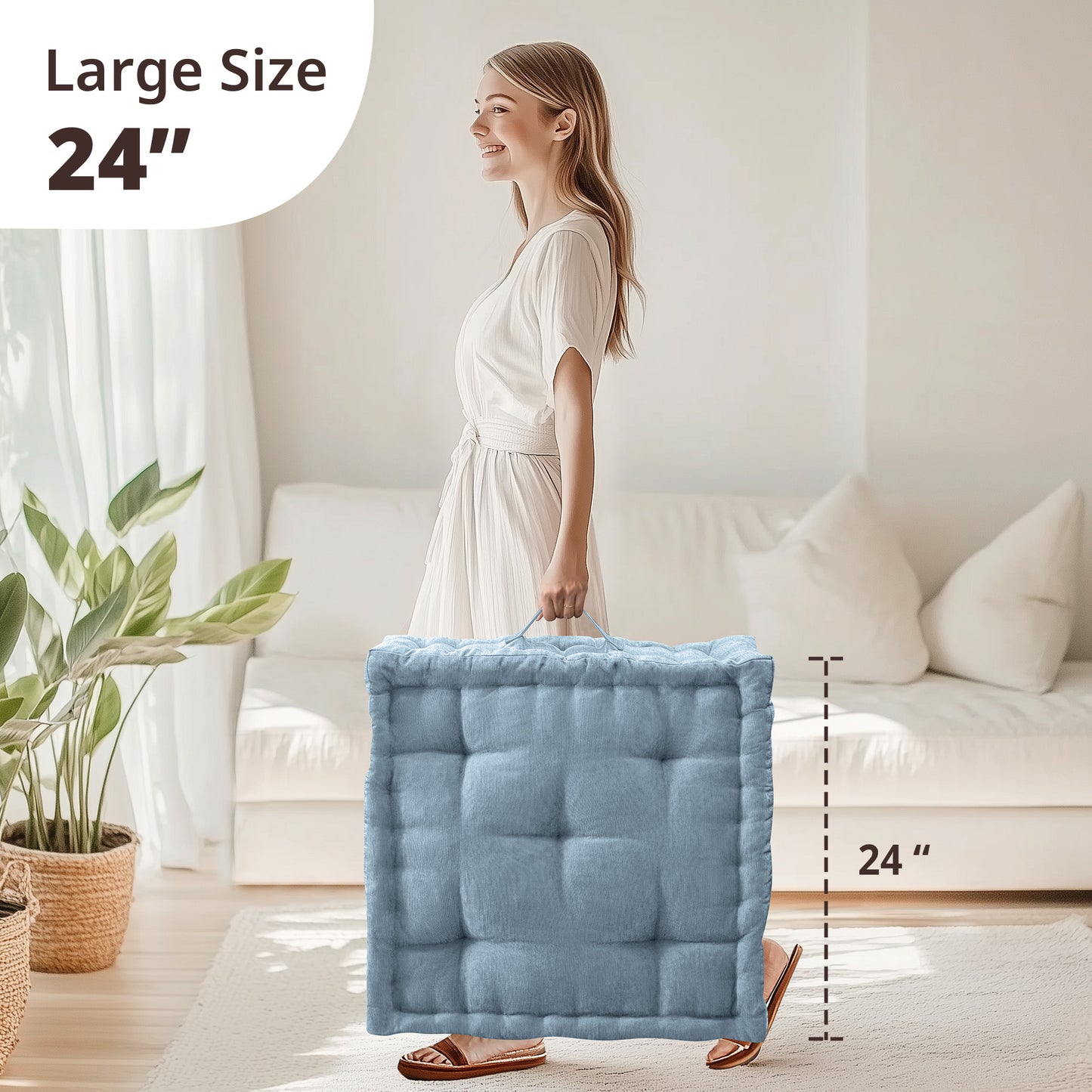 Intelligent Design Poly Chenille Square Floor Pillow Cushion