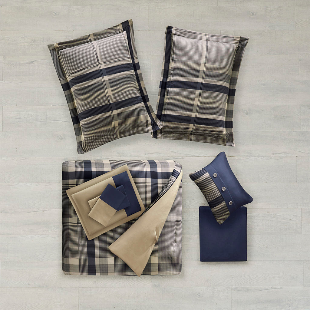 Intelligent Design Plaid Comforter Set with Bed Sheets