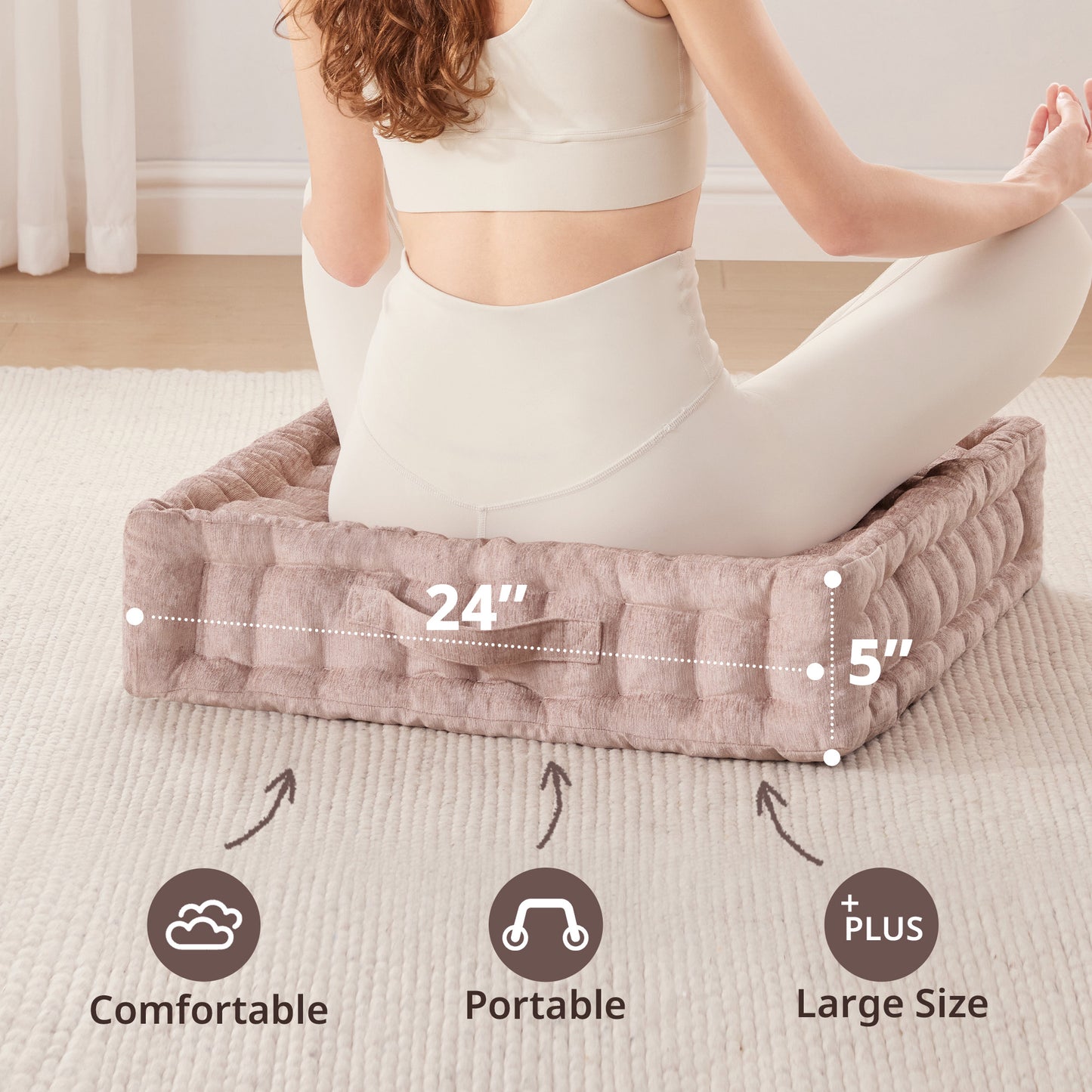 Intelligent Design Poly Chenille Square Floor Pillow Cushion
