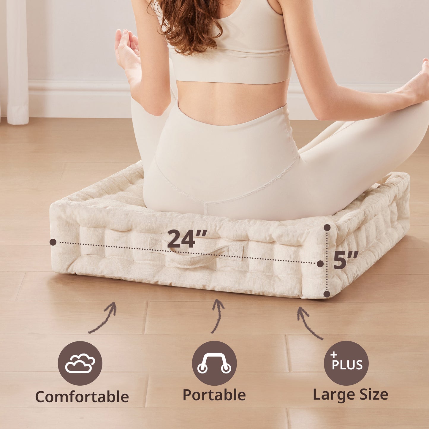 Intelligent Design Poly Chenille Square Floor Pillow Cushion