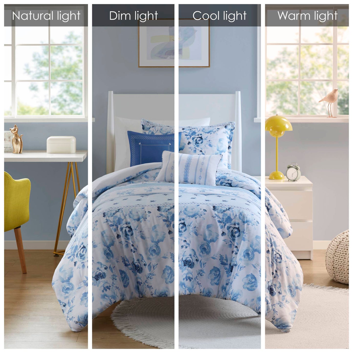 Christa Floral Striped Comforter Set