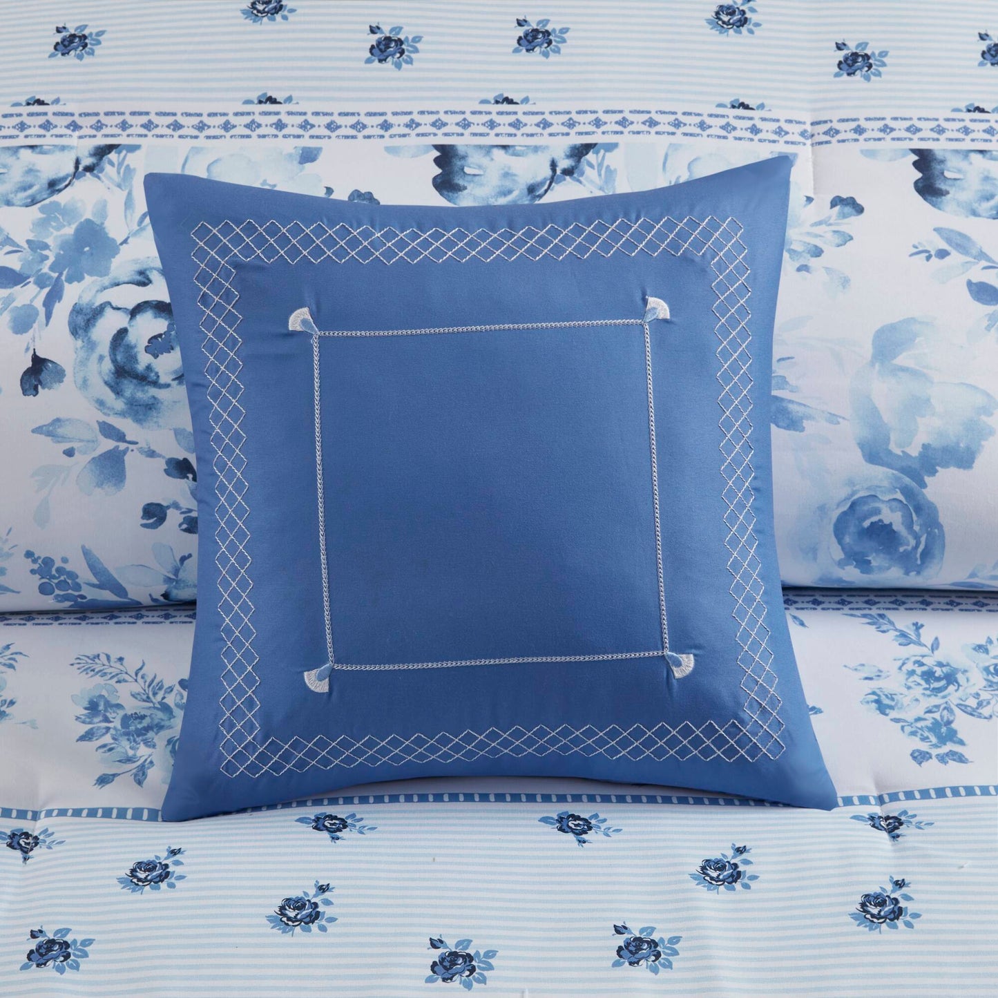 Christa Floral Striped Comforter Set