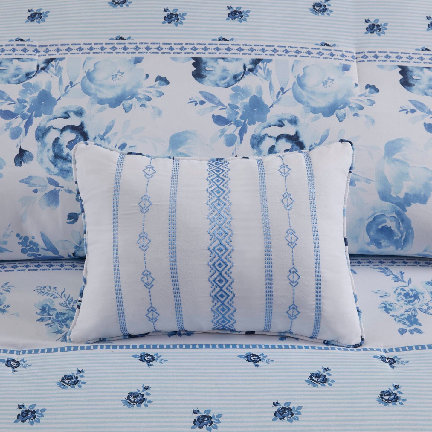 Christa Floral Striped Comforter Set
