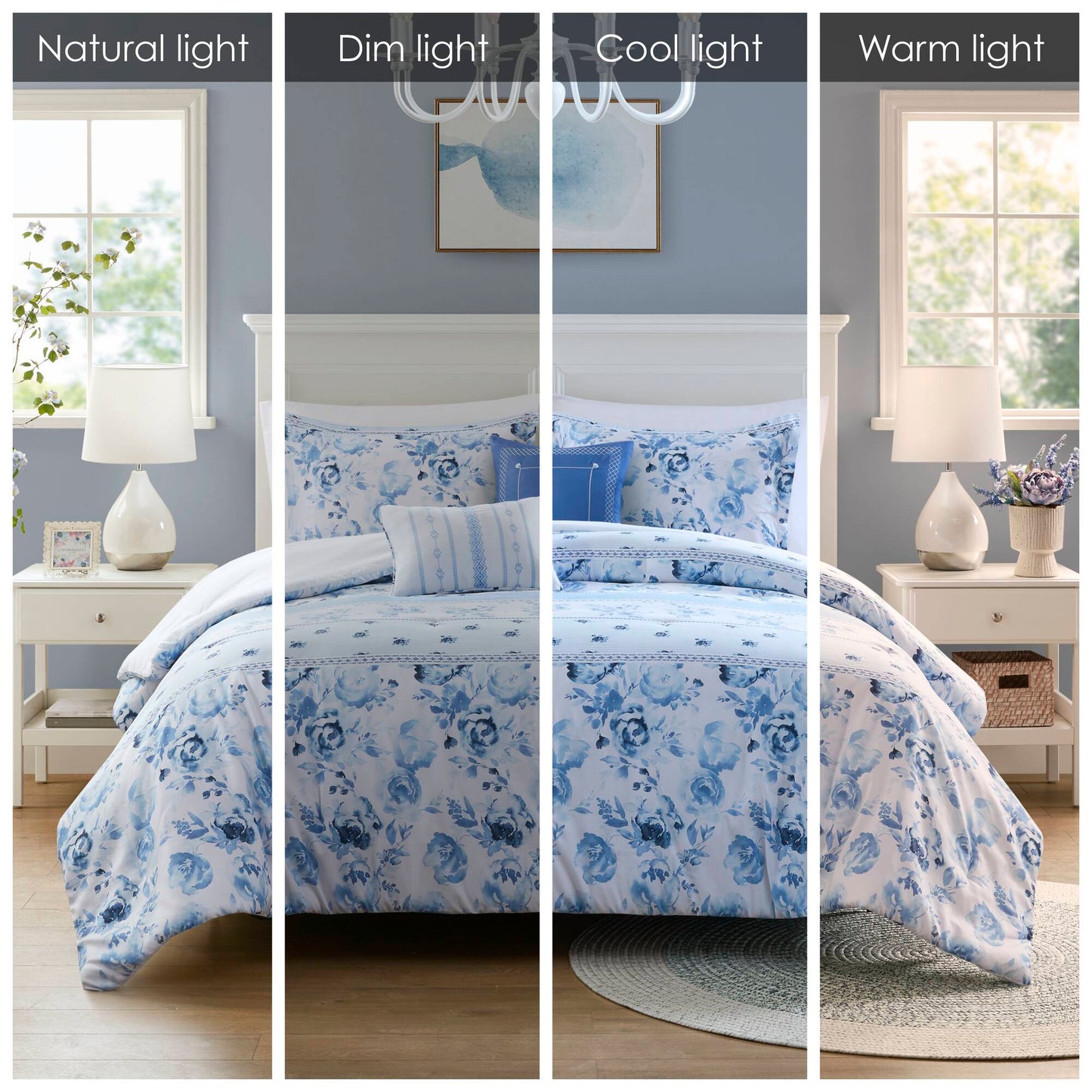 Christa Floral Striped Comforter Set