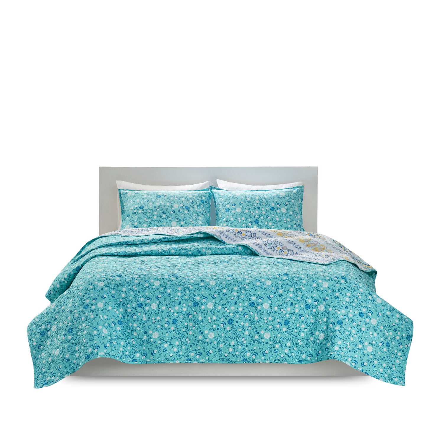 Tatiana Printed Reversible Cotton Coverlet Set