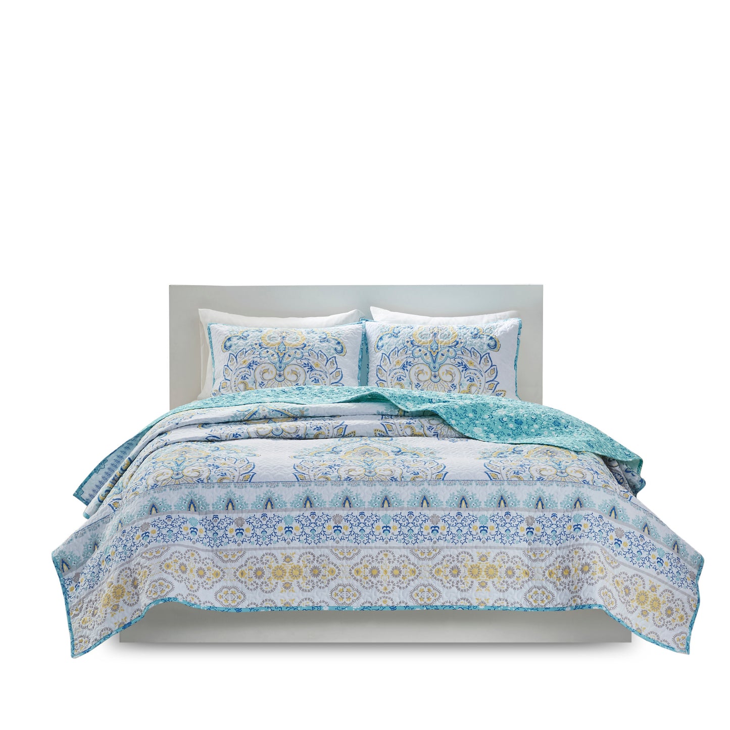 Tatiana Printed Reversible Cotton Coverlet Set