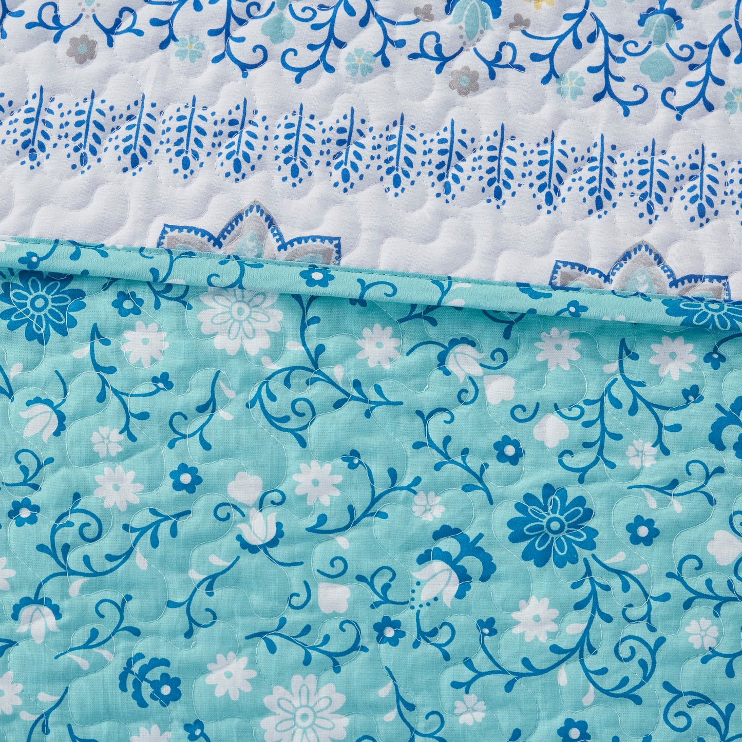 Tatiana Printed Reversible Cotton Coverlet Set