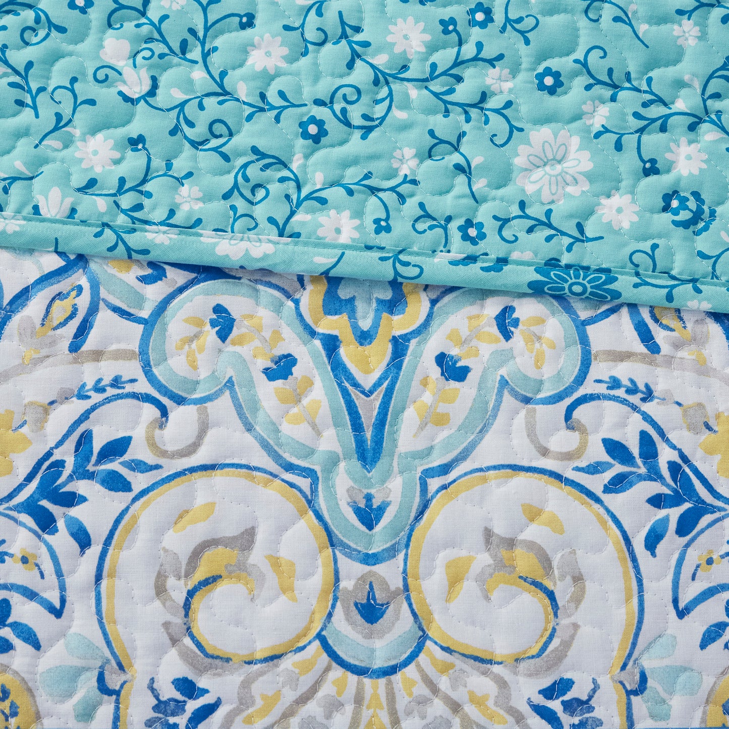 Tatiana Printed Reversible Cotton Coverlet Set