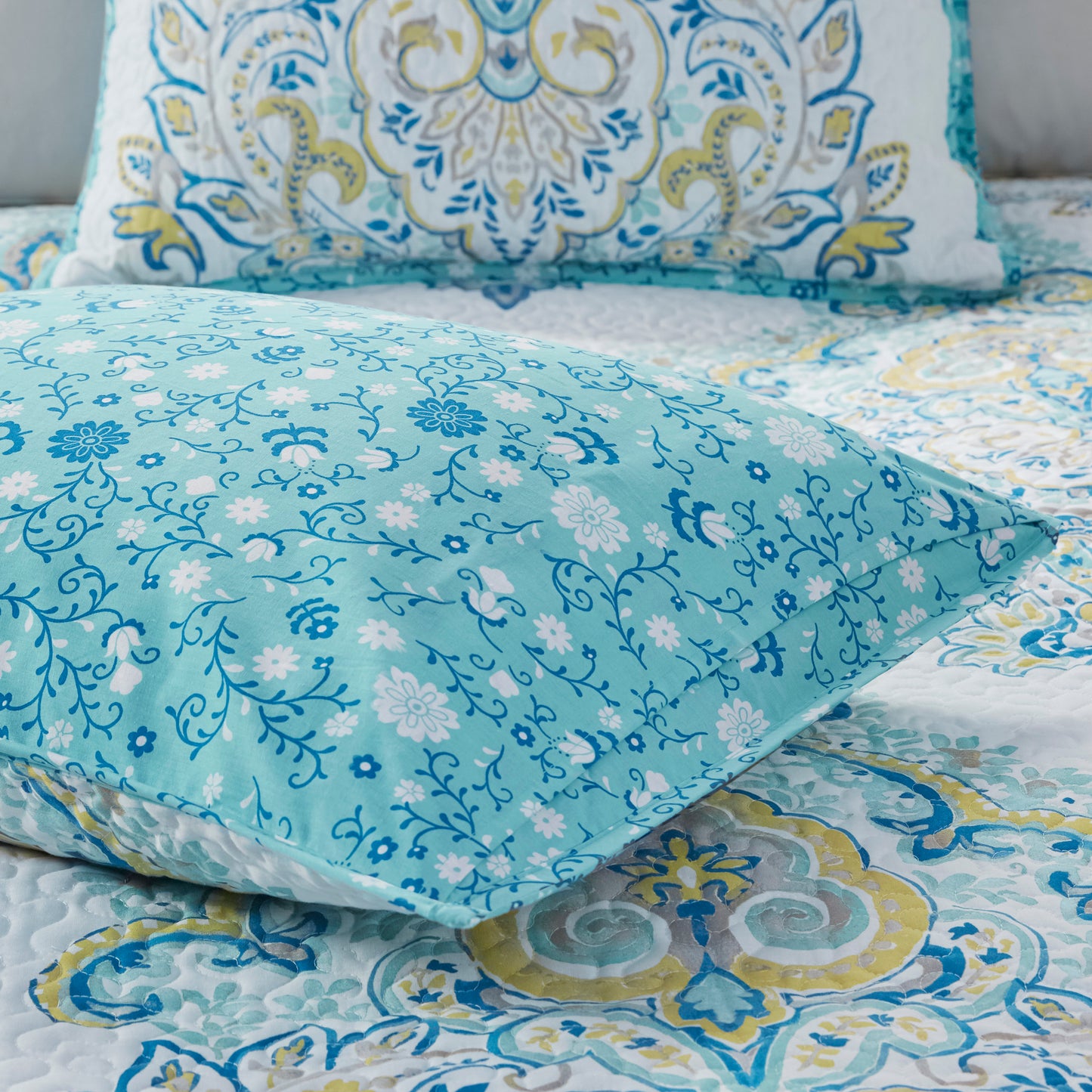Tatiana Printed Reversible Cotton Coverlet Set