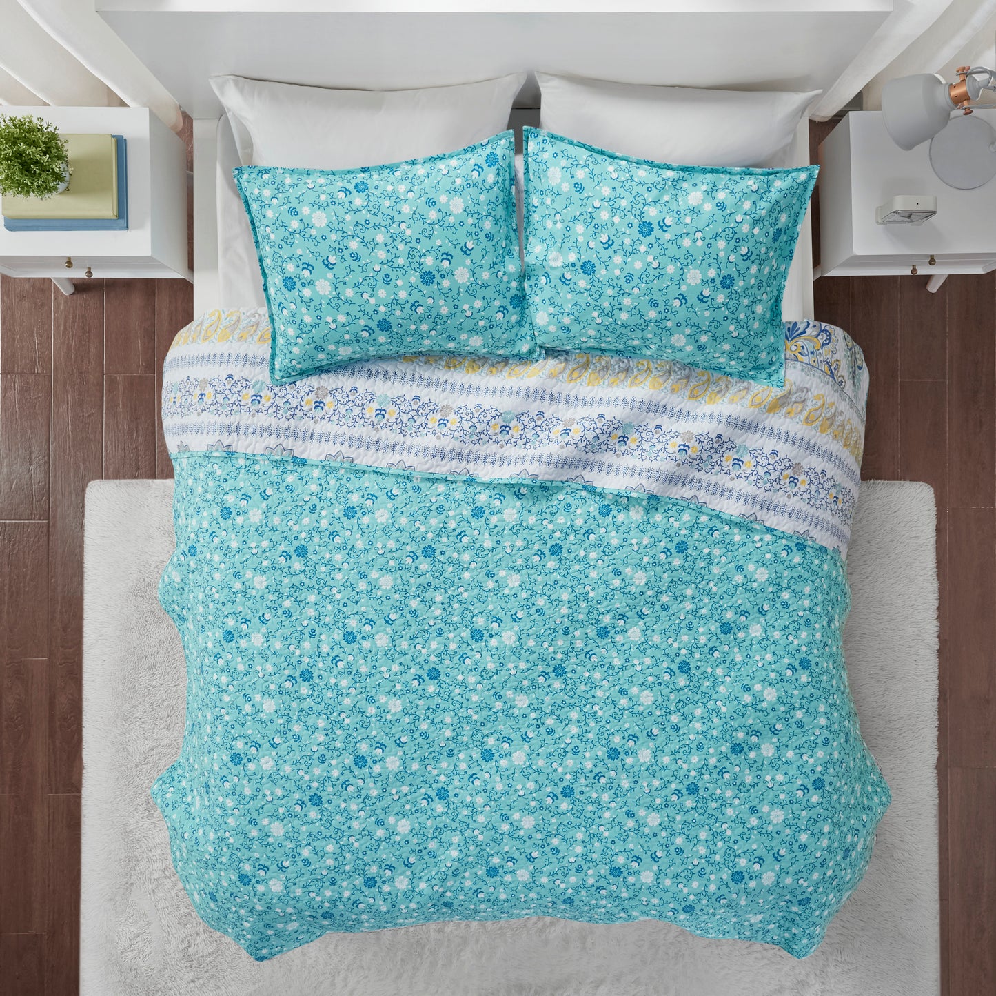Tatiana Printed Reversible Cotton Coverlet Set