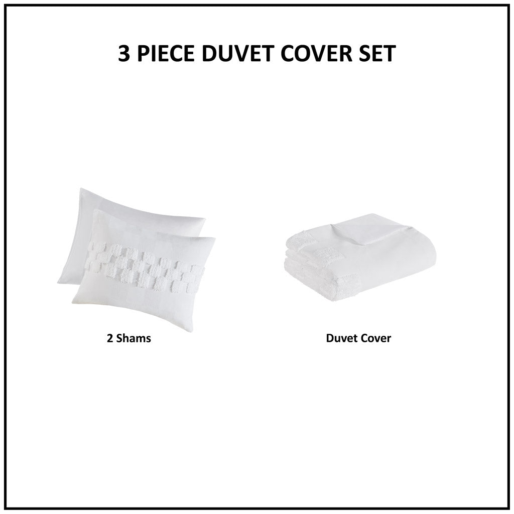 Bennett 3 Piece Chenille Duvet Cover Set