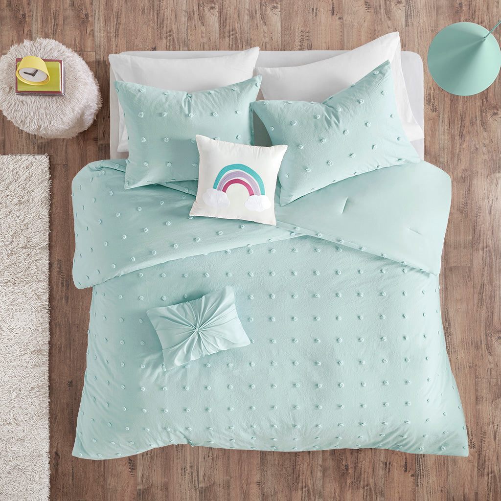 Callie Cotton Jacquard Pom Pom Comforter Set