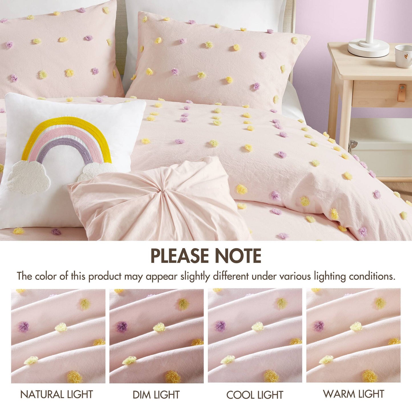 Callie Cotton Jacquard Pom Pom Comforter Set