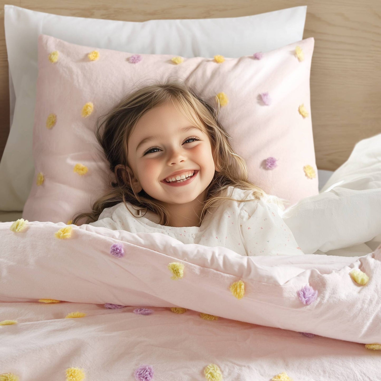 Callie Cotton Jacquard Pom Pom Comforter Set
