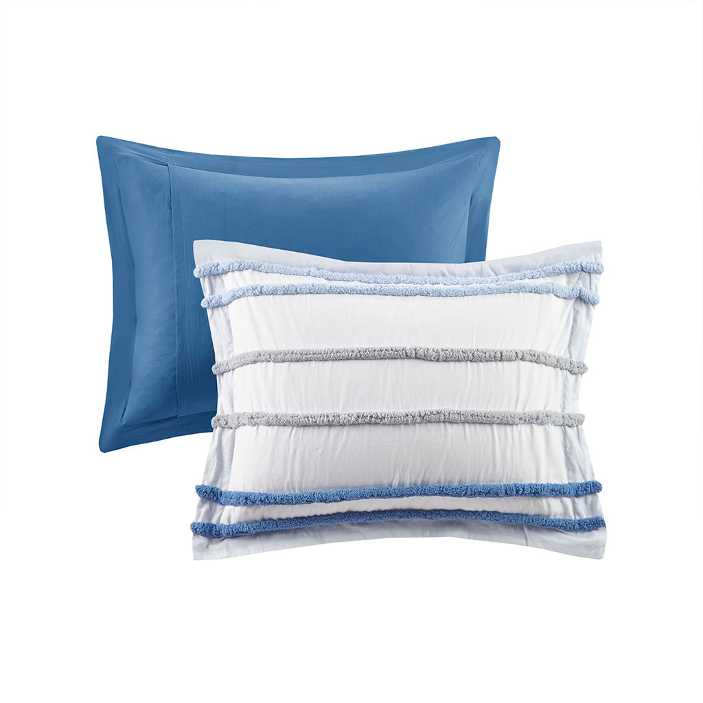 Haisley Cotton Duvet Cover Set with Chenille Trim
