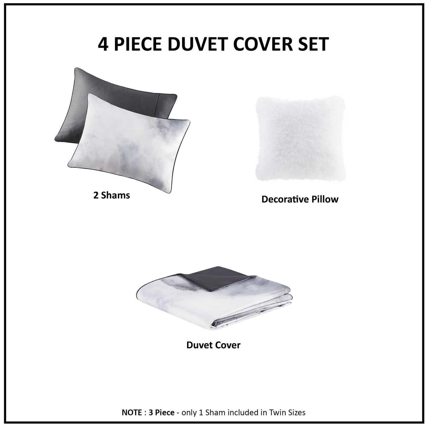 Intelligent Design Watercolor Tie Dye Printed Duvet Cover Set with Throw Pillow