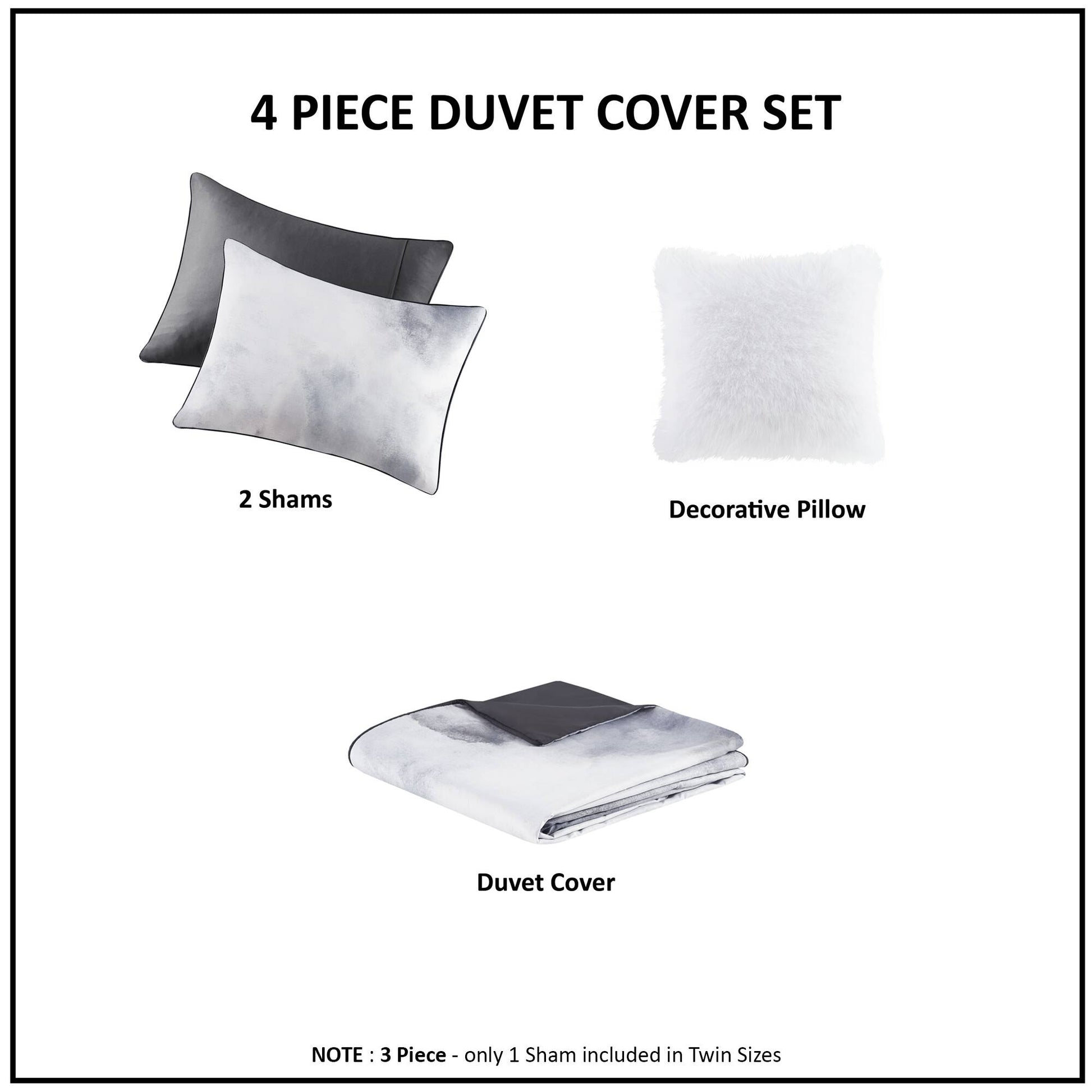 Intelligent Design Watercolor Tie Dye Printed Duvet Cover Set with Throw Pillow