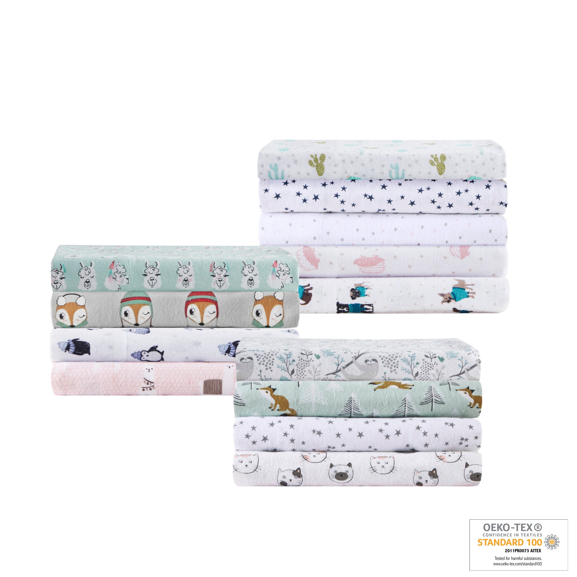 Intelligent Design Cotton Flannel Printed Sheet Set