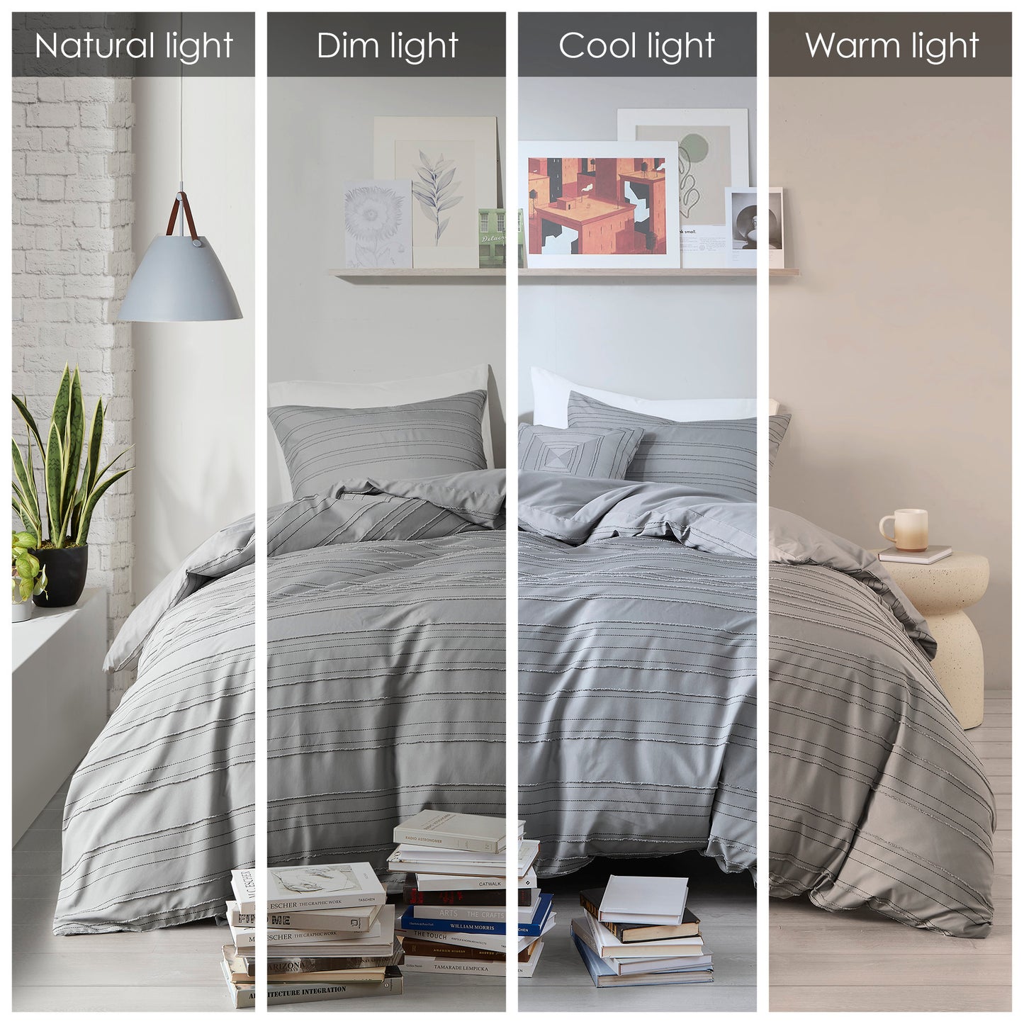 Intelligent Design Cationic Dyed Clip Jacquard Duvet Cover Set with Throw Pillow