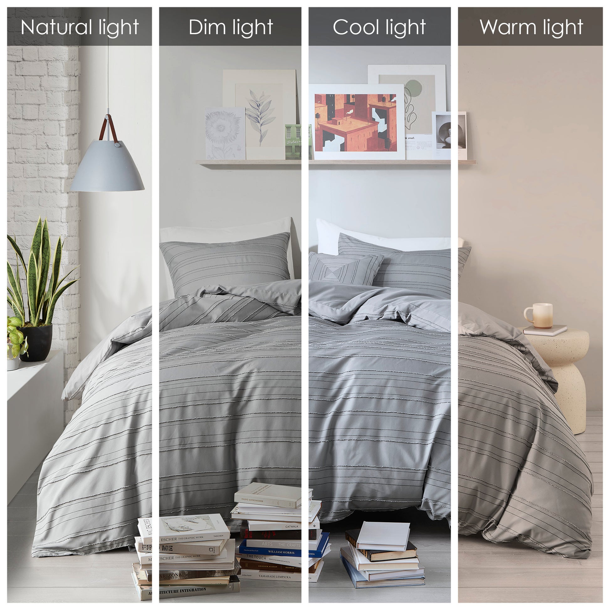 Intelligent Design Cationic Dyed Clip Jacquard Duvet Cover Set with Throw Pillow