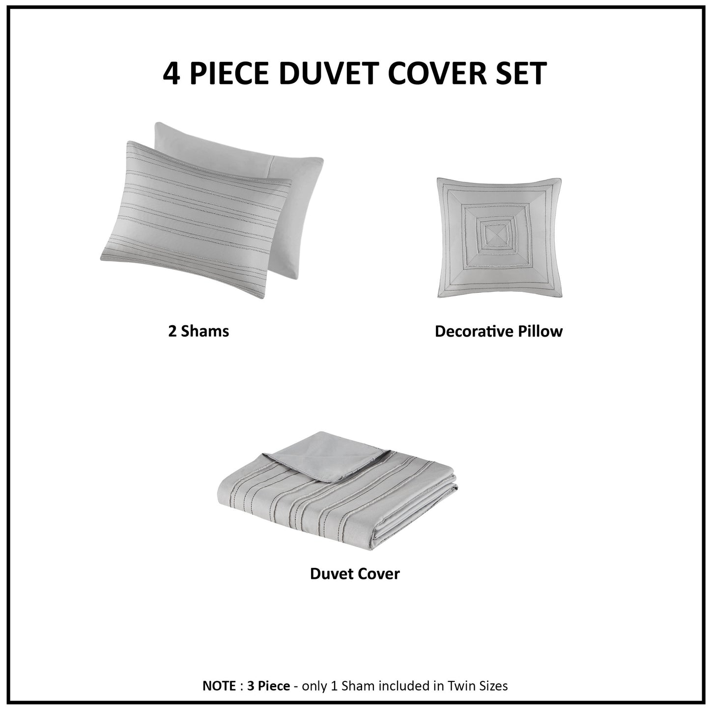 Intelligent Design Cationic Dyed Clip Jacquard Duvet Cover Set with Throw Pillow