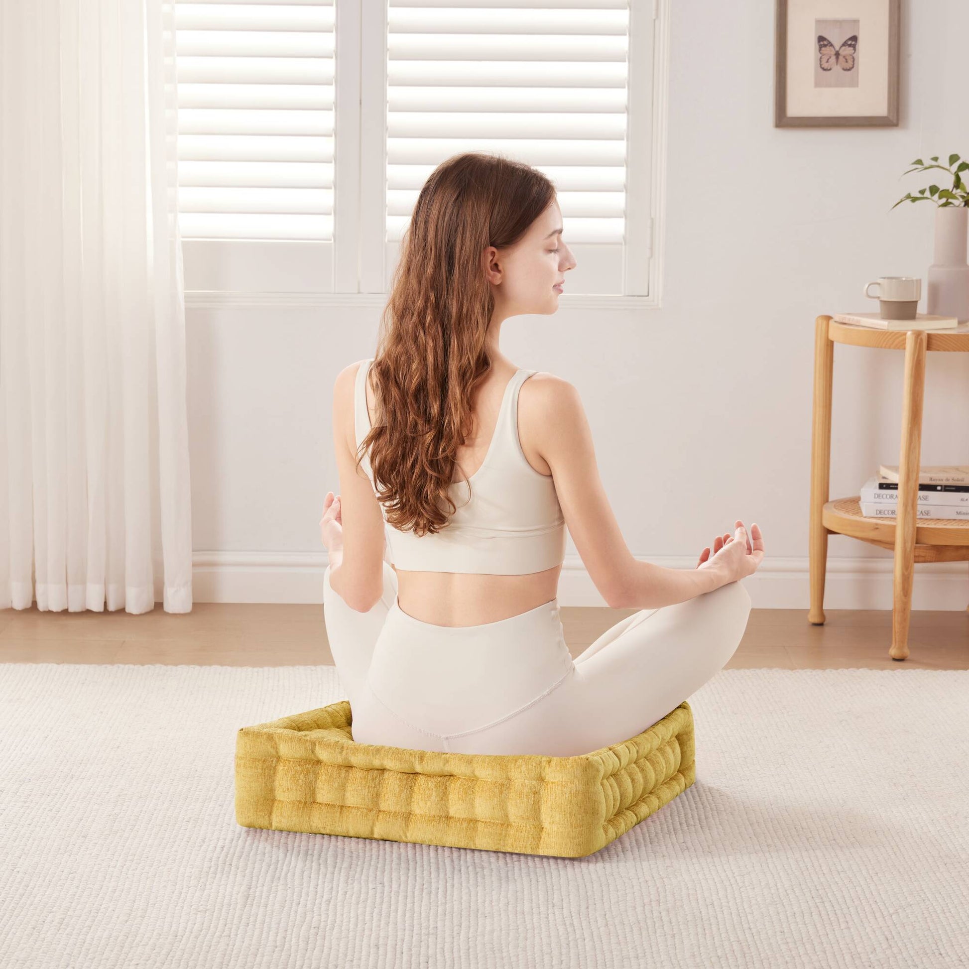 Intelligent Design Poly Chenille Square Floor Pillow Cushion