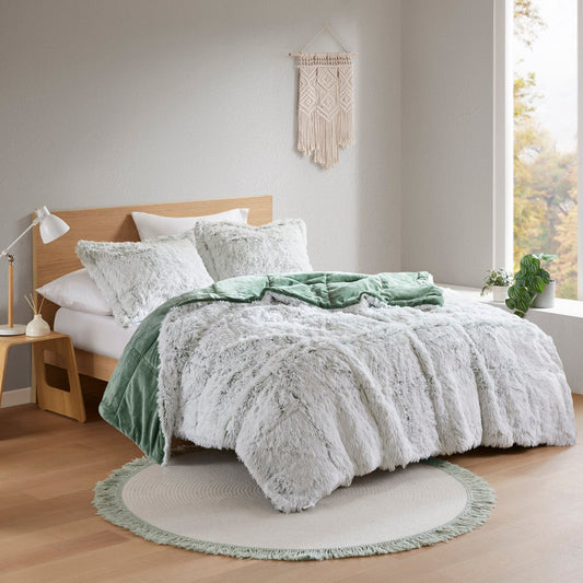 Intelligent Design Shaggy Faux Fur Comforter Mini Set