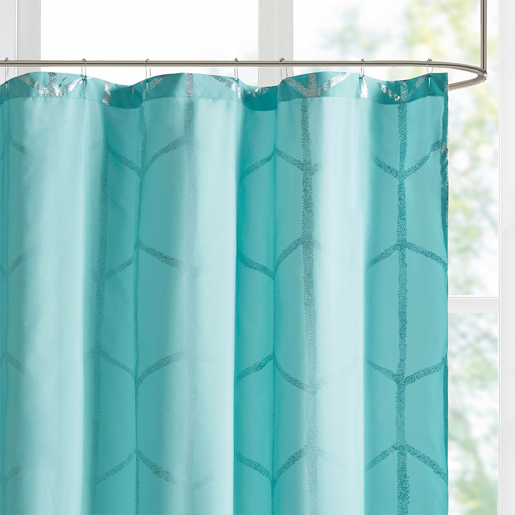 Intelligent Design Printed Metallic Shower Curtain