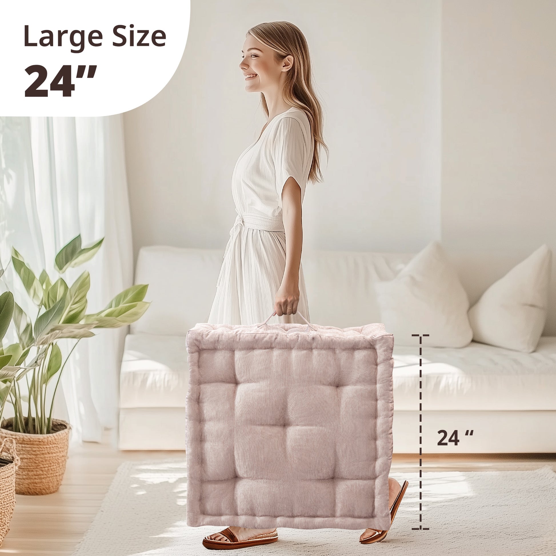 Intelligent Design Poly Chenille Square Floor Pillow Cushion