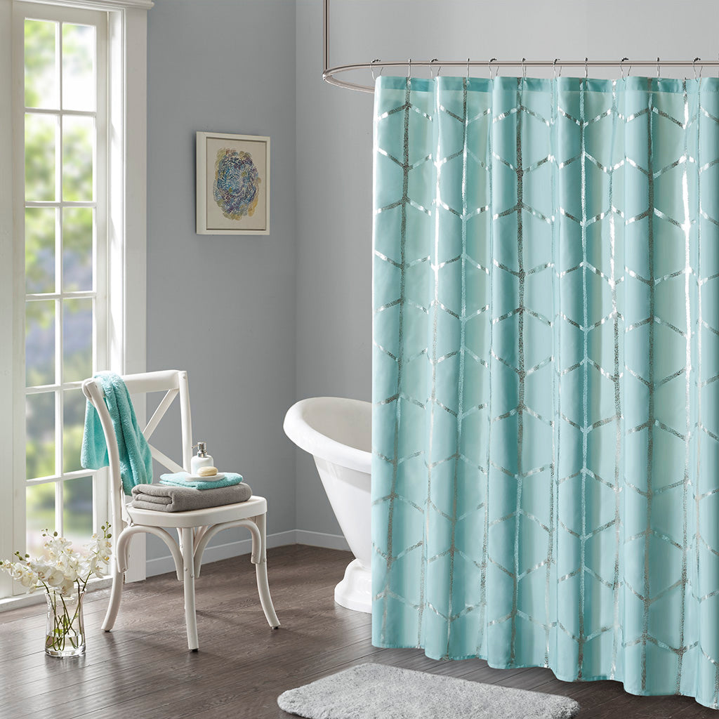 Intelligent Design Printed Metallic Shower Curtain