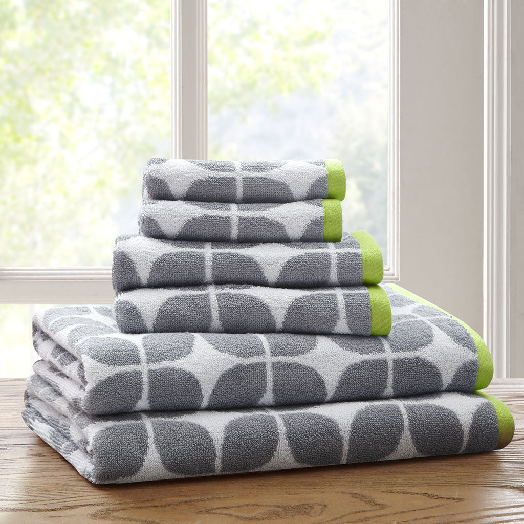 Intelligent Design 6 Piece Cotton Jacquard Towel Set